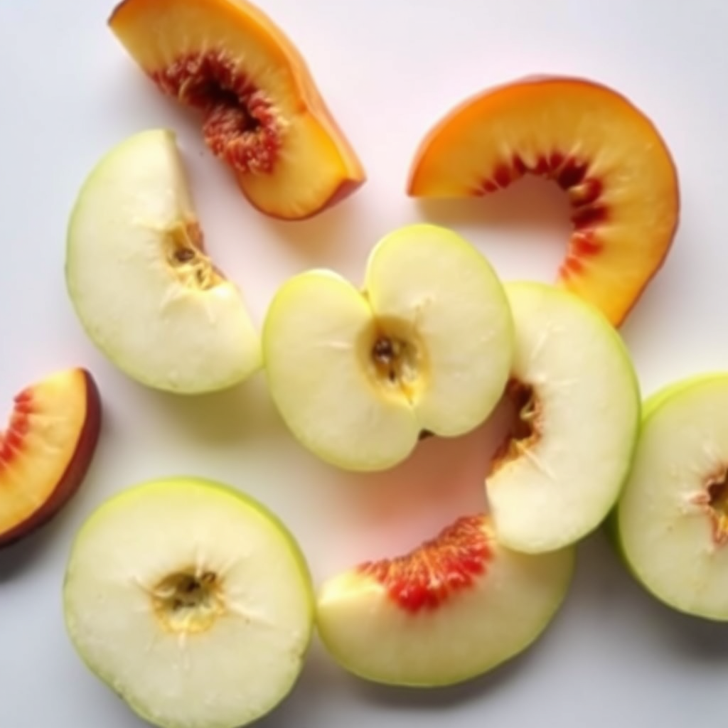 Apple slices with peach