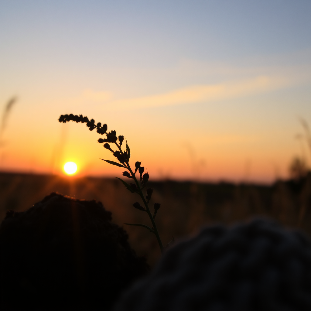 Sunrise textures with herbs