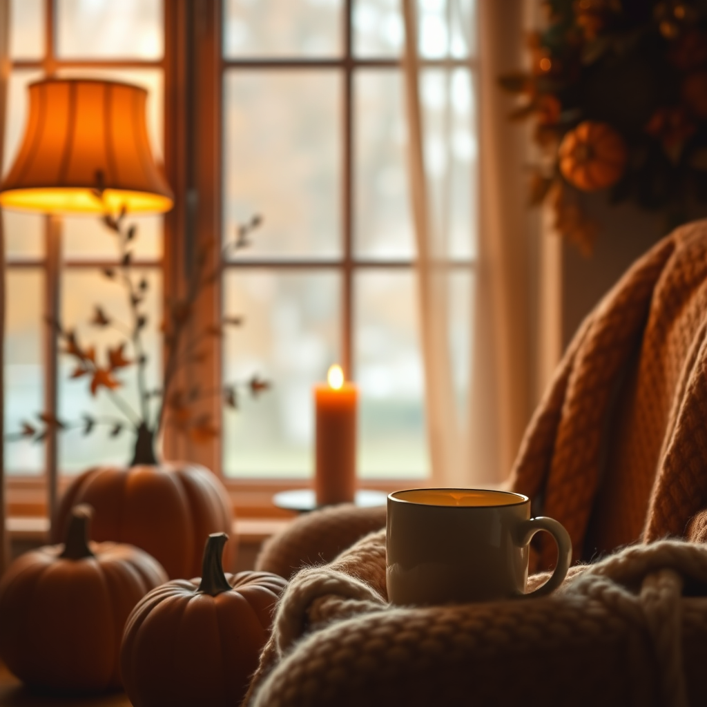 Seasonal cozy tea atmosphere