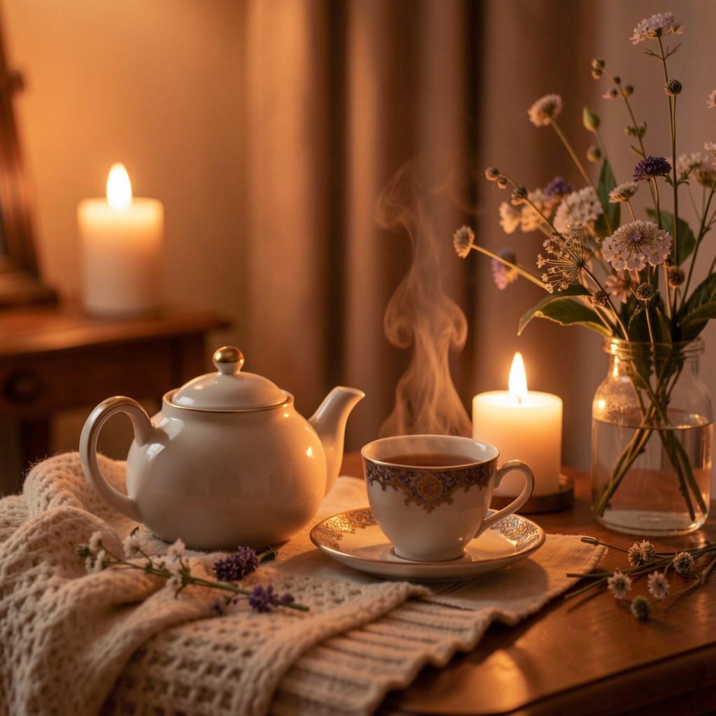 Luxurious tea pouring scene