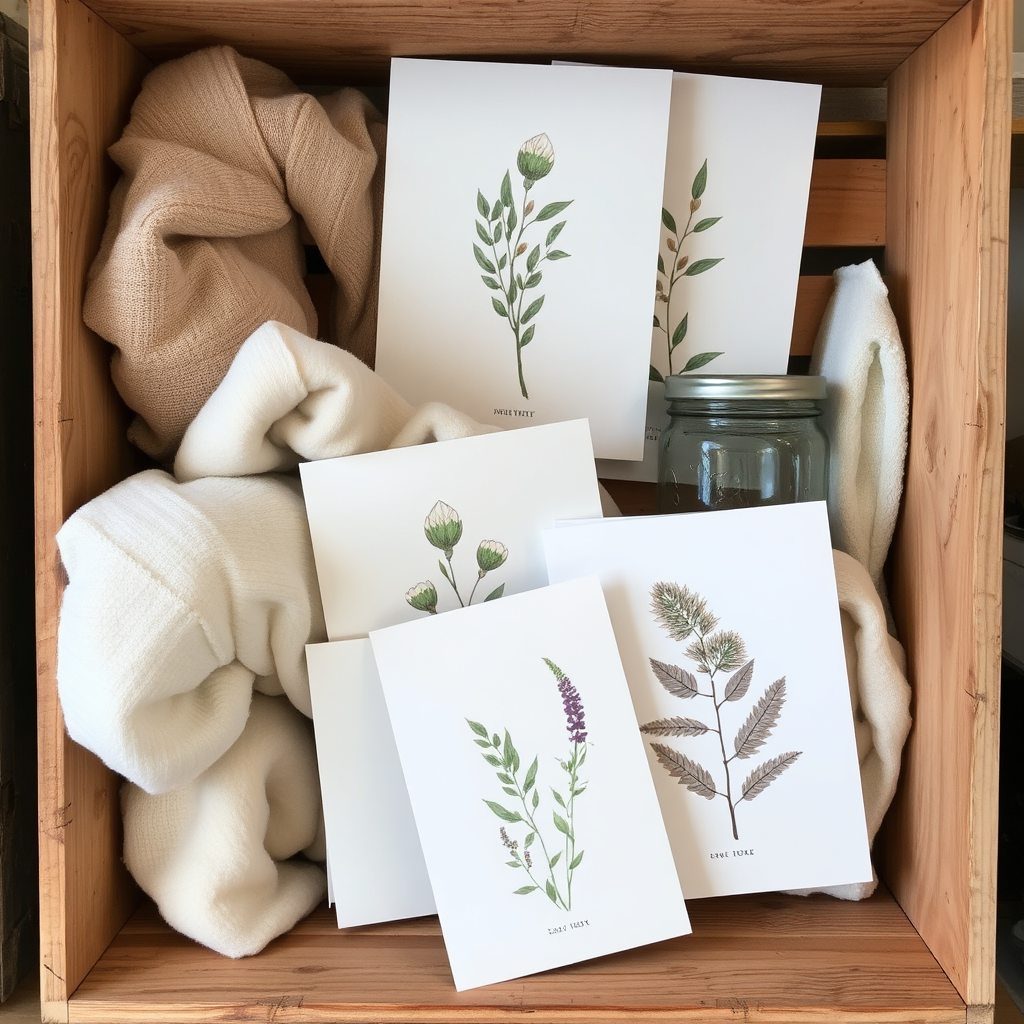 Wooden crate and jars display