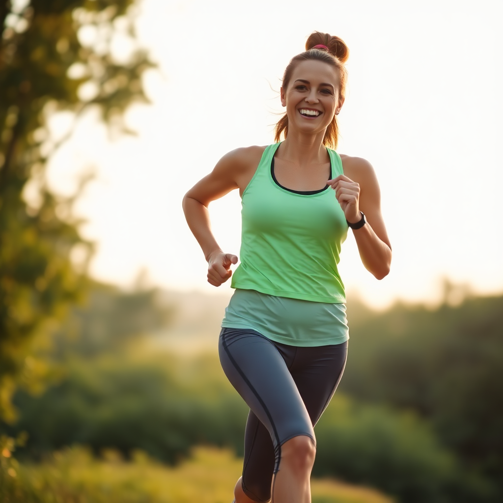 Woman jogging with energy