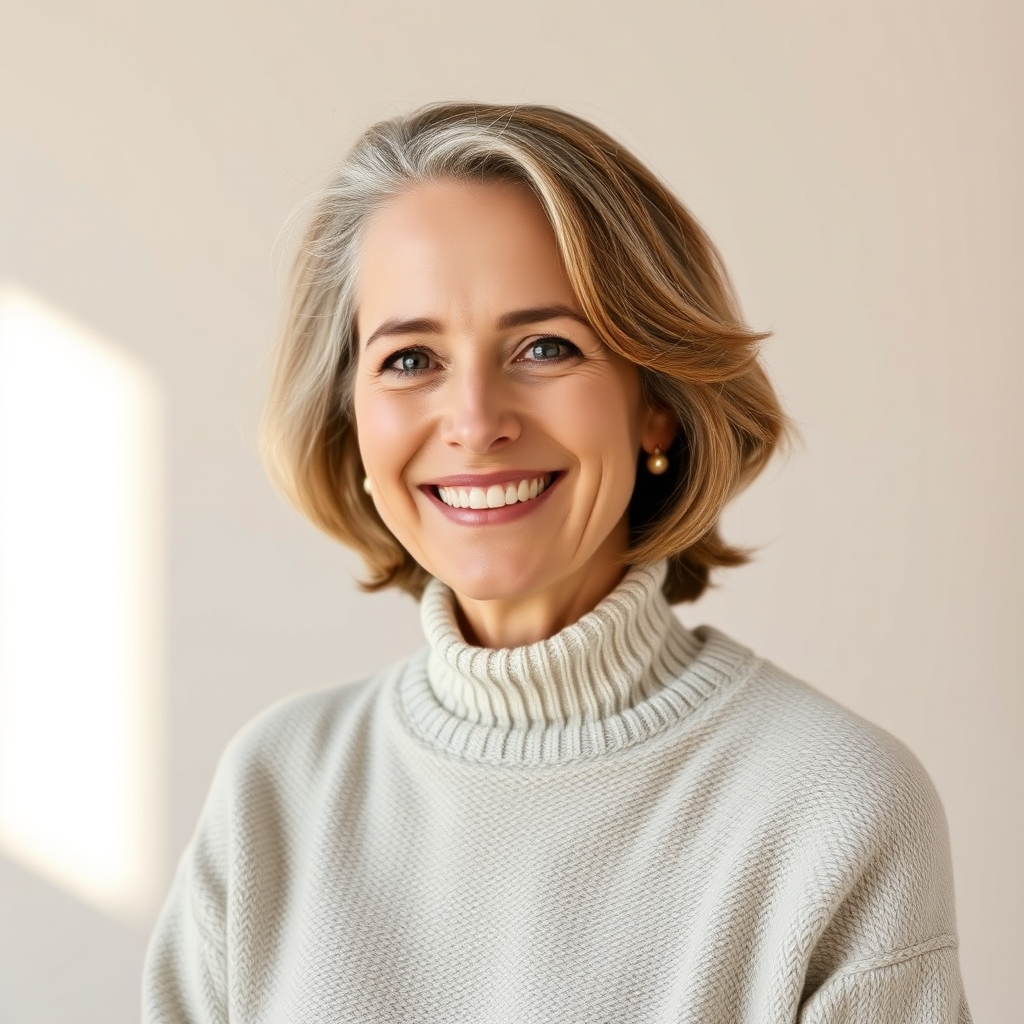 Profile of a woman in her 40s