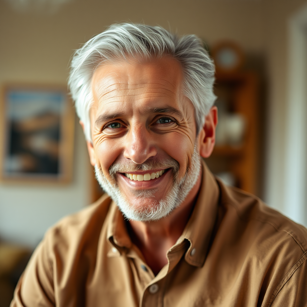 Profile of a man in his 50s