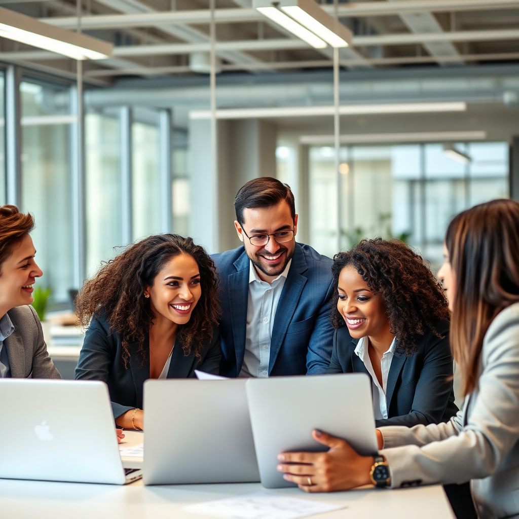 Professional team collaborating