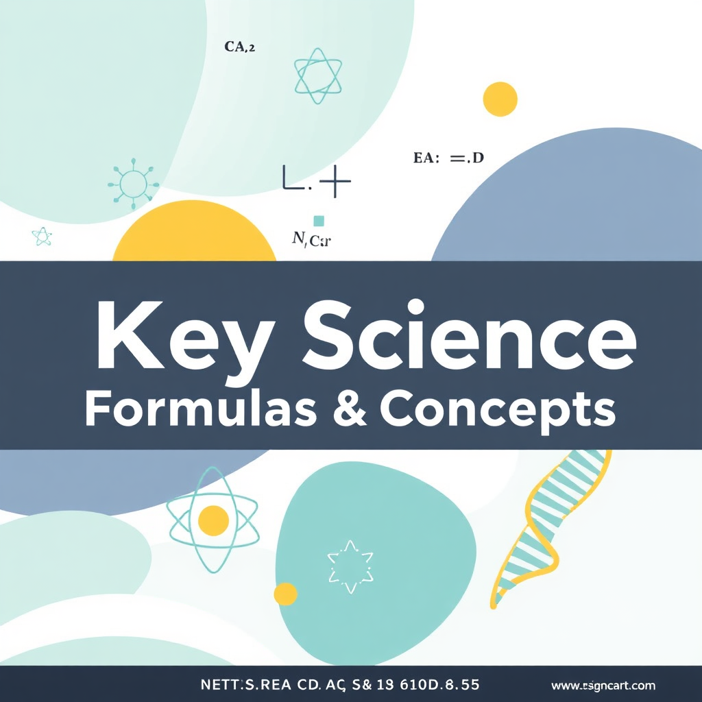 Key Science Formulas & Concepts Cheatsheet