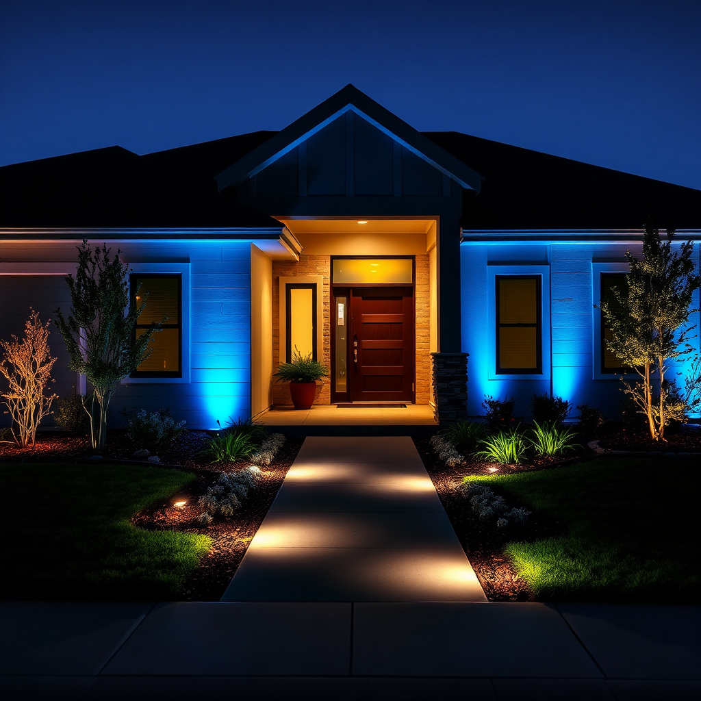 Outdoor security lighting installation