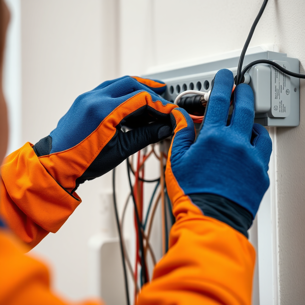 Electrician performing a safety inspection on wiring