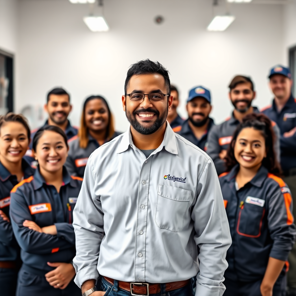 Carlos Martinez, owner of Carlos Martinez Electric LLC with his team