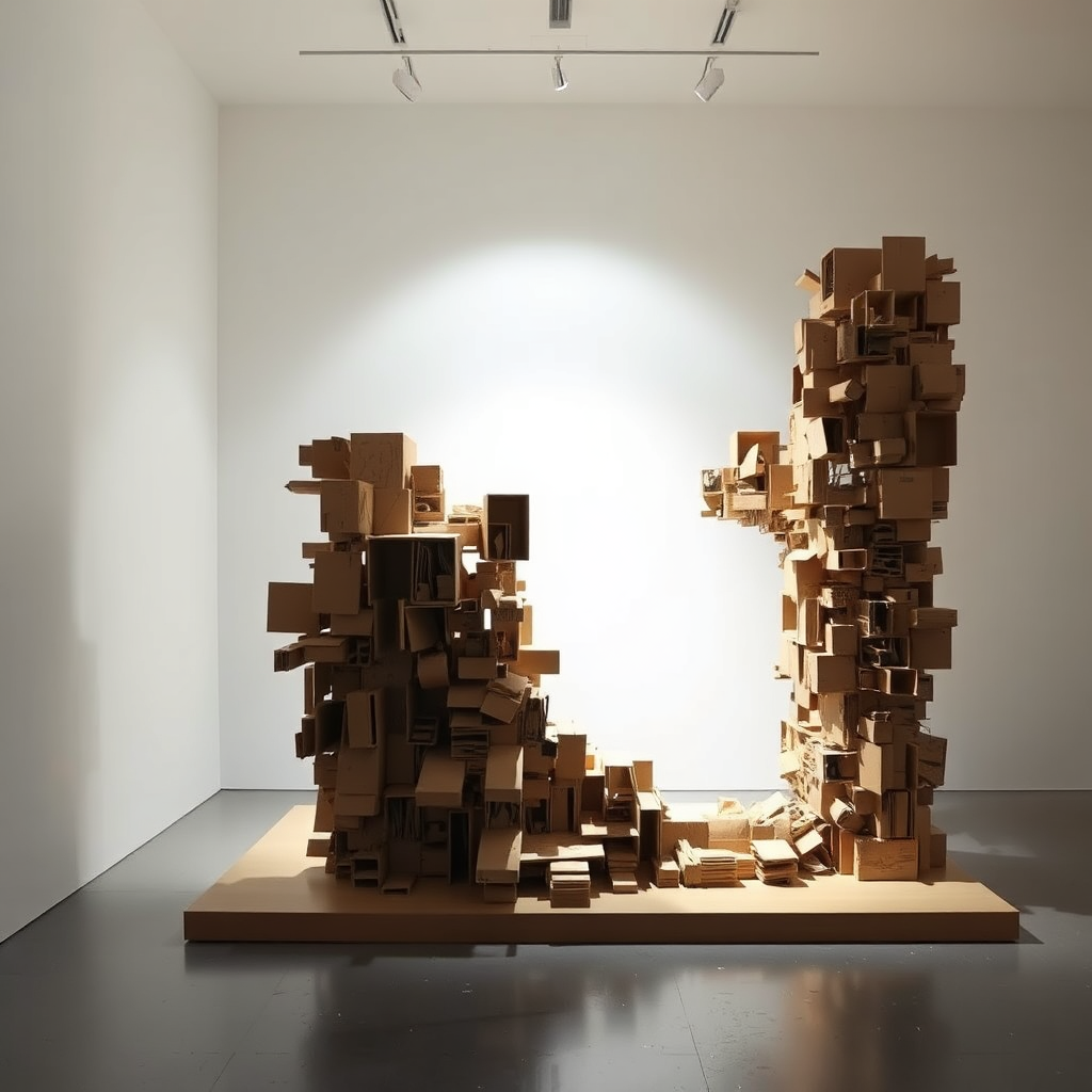 Artistic cardboard sculpture