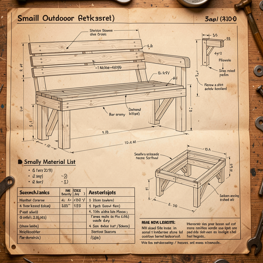 Plan card image: outdoor bench