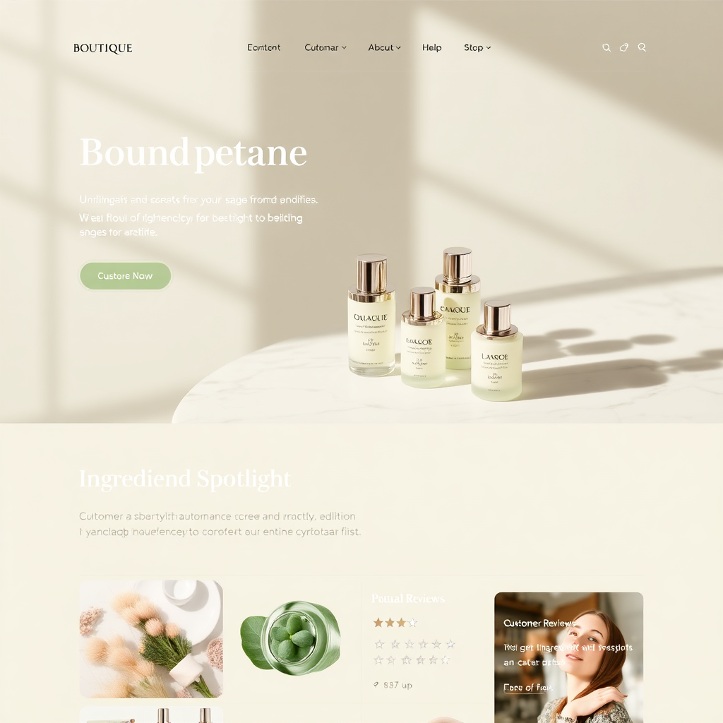 Skincare brand website