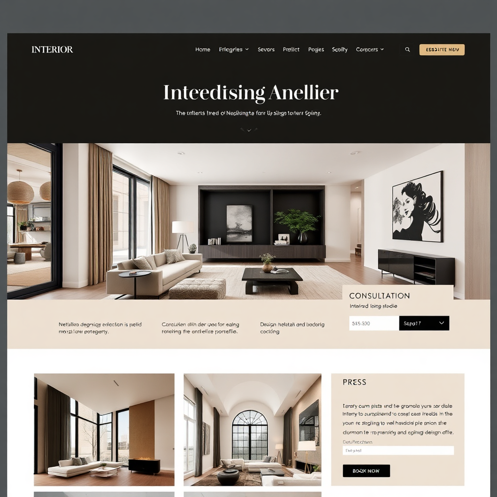 Interior design studio website