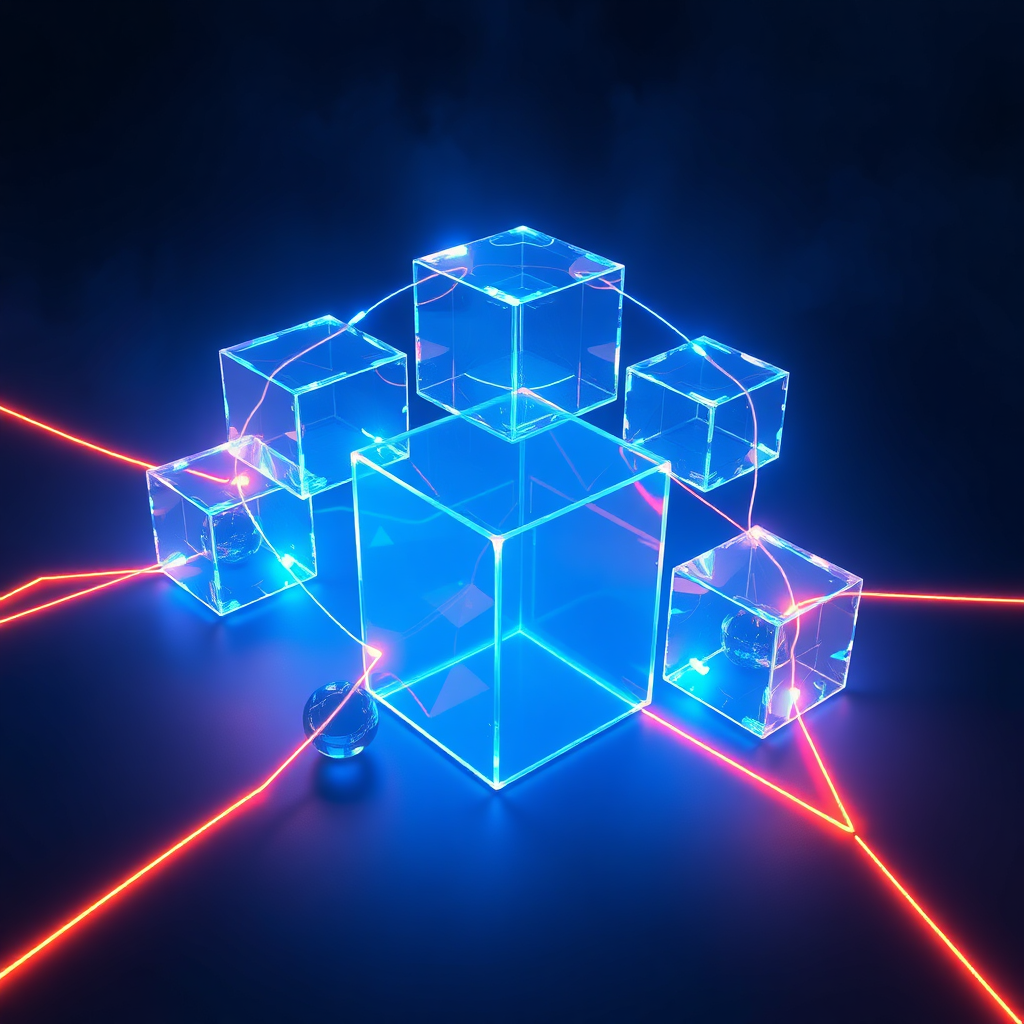 Abstract 3D Geometric AI Visualization