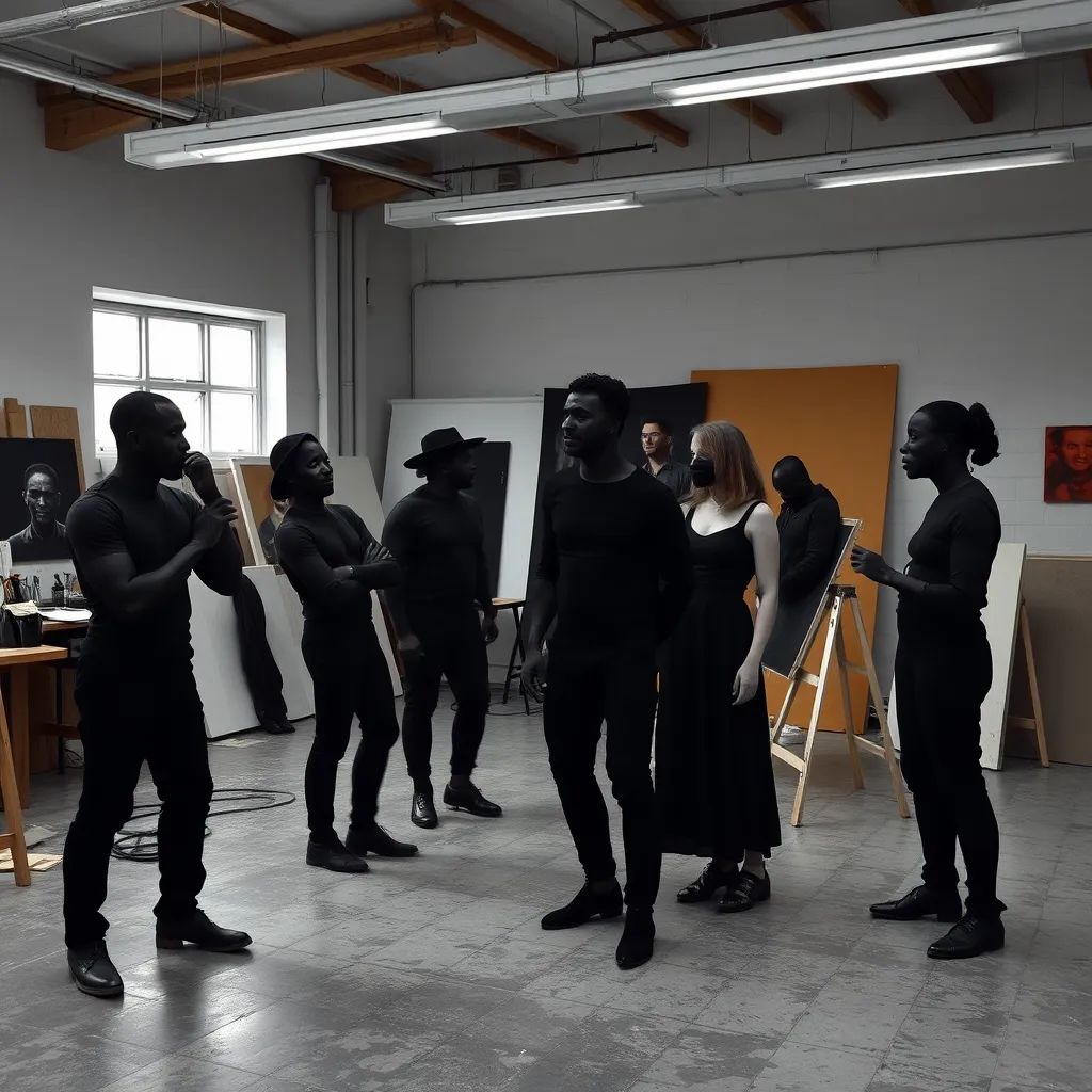 A photorealistic depiction of a vibrant Creole architecture workshop, featuring diverse participants engaged in discussions around architectural models. The workshop is filled with natural light streaming through large windows, illuminating wooden beams and colorful materials spread across tables. In the foreground, a local architect enthusiastically explains the principles of sustainable building design using vibrant drawings on a chalkboard. The background displays posters showcasing iconic Creole buildings in warm earthy tones, while lush tropical plants peek through the windows. Capture this scene in warm, inviting tones to evoke a sense of community and creativity. The image should be ultra-detailed, showcasing textures of wood and fabric, in 8K resolution, with dramatic soft diffused lighting to enhance the atmosphere. Style references could include the works of renowned architectural photographers like Iwan Baan, emphasizing the interplay of nature and architecture.