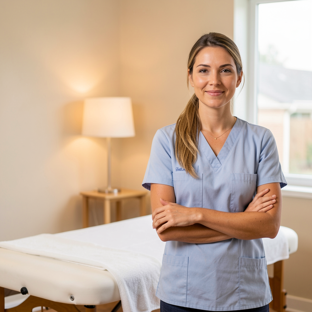 Therapist portrait in treatment room