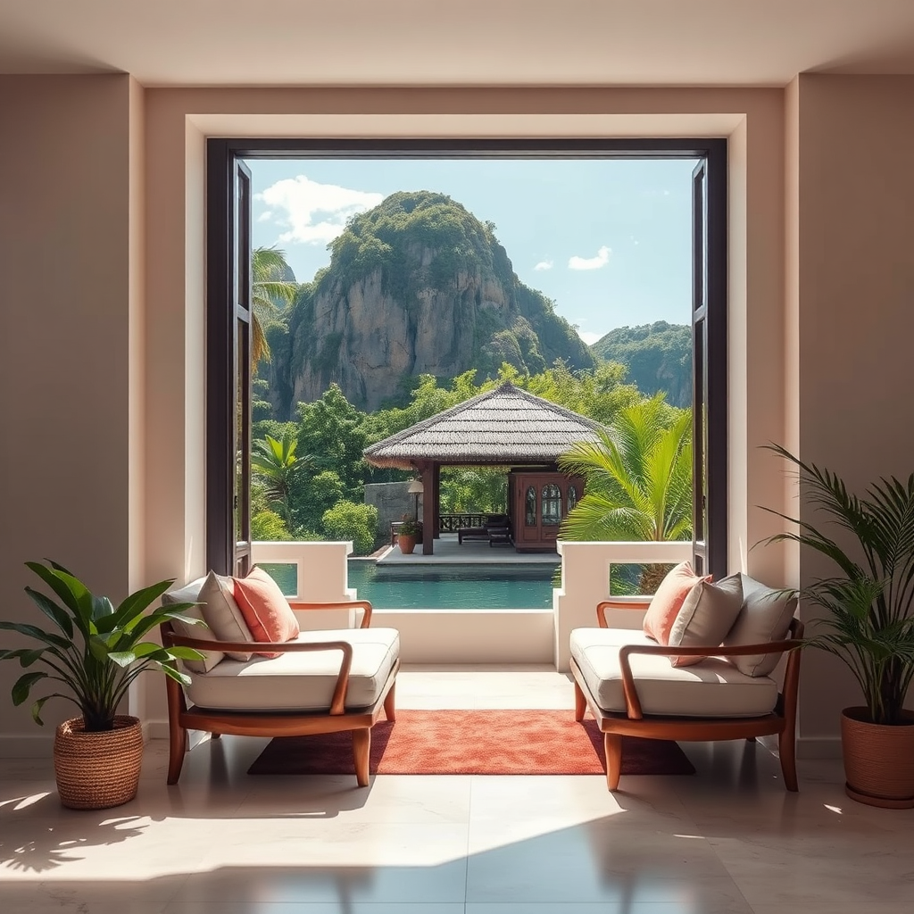 Reception area of a boutique hotel in the Philippines