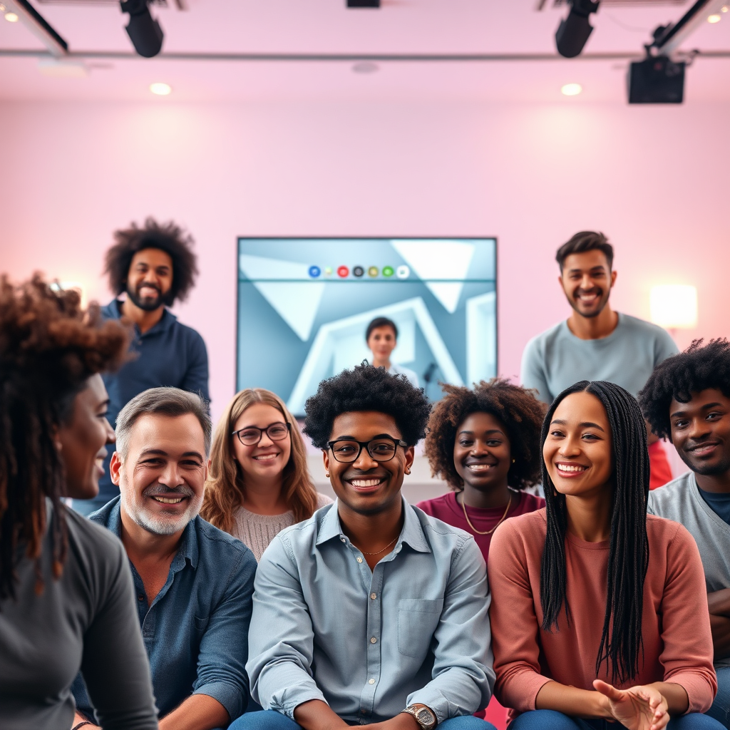 People in a live self-development class