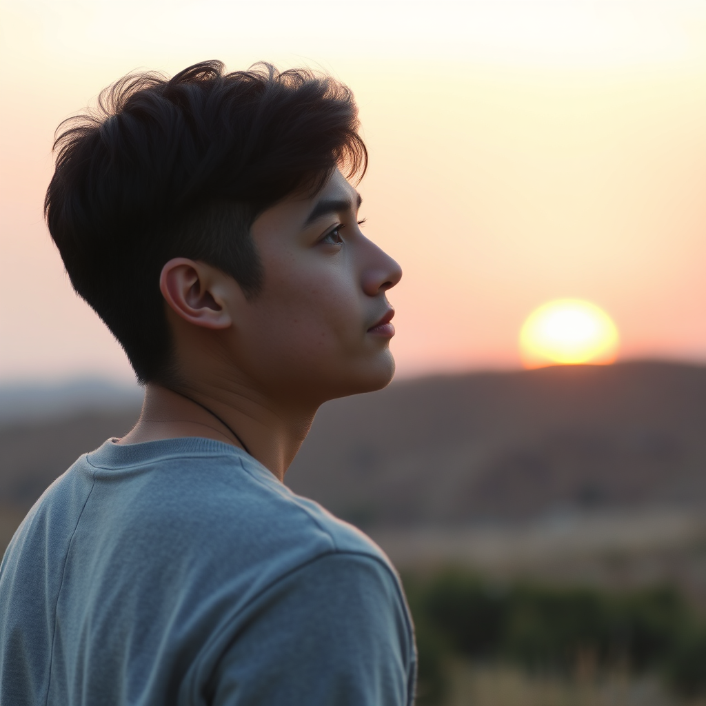 Individual reflecting on personal growth