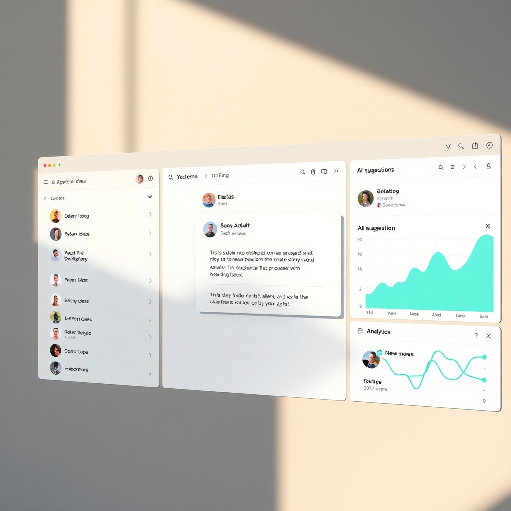 Dashboard preview showing content engine UI