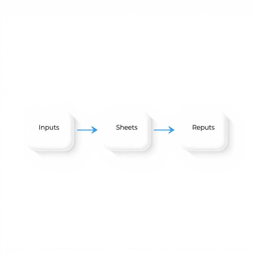 Simple flow diagram: Inputs → Core → Outputs
