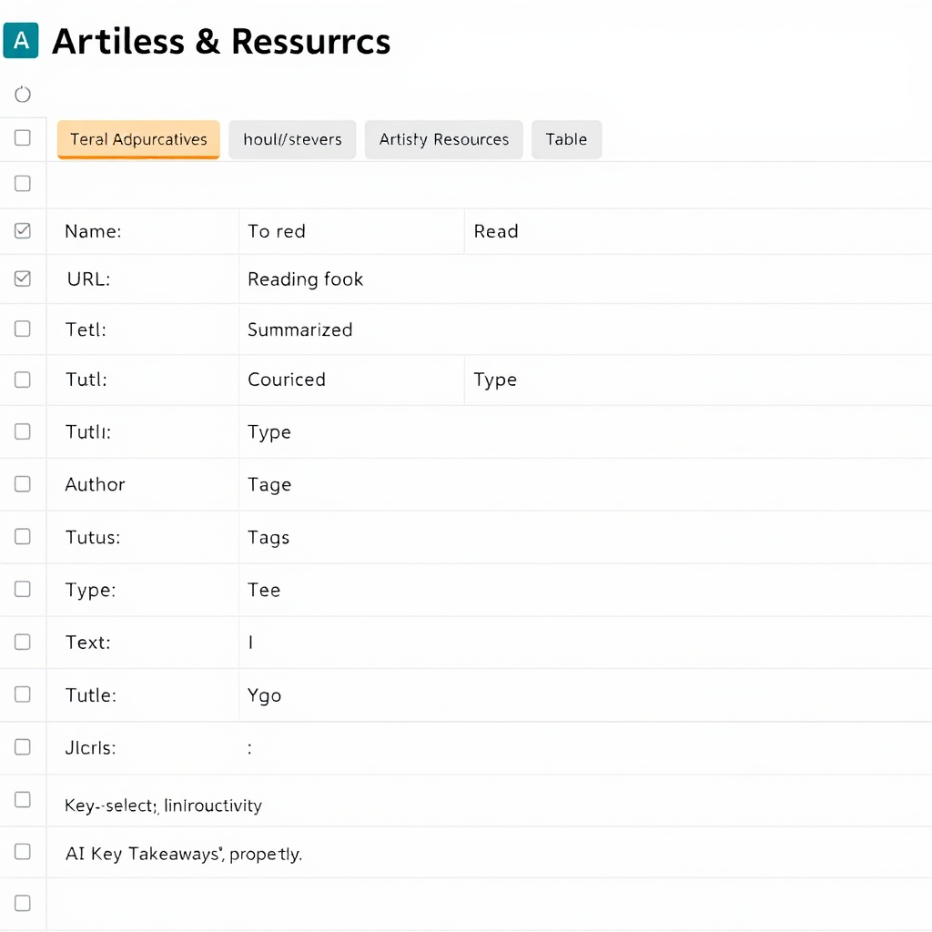 Notion Articles and Resources database with detailed properties.