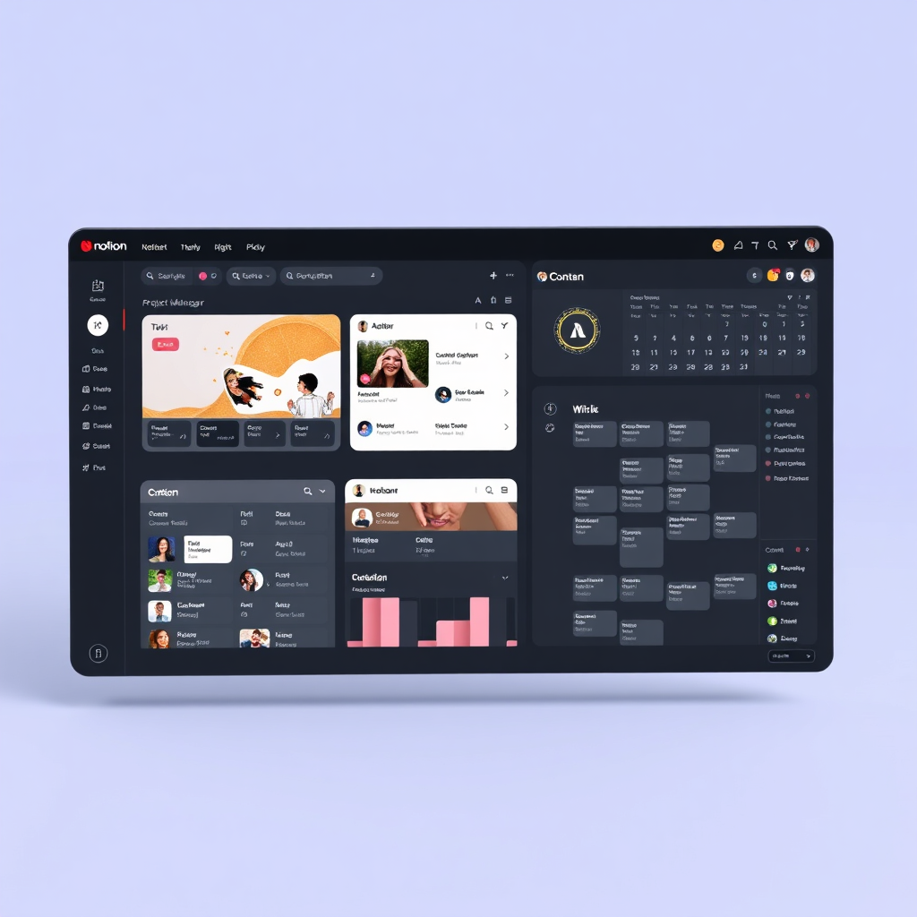 Notion dashboard mockup