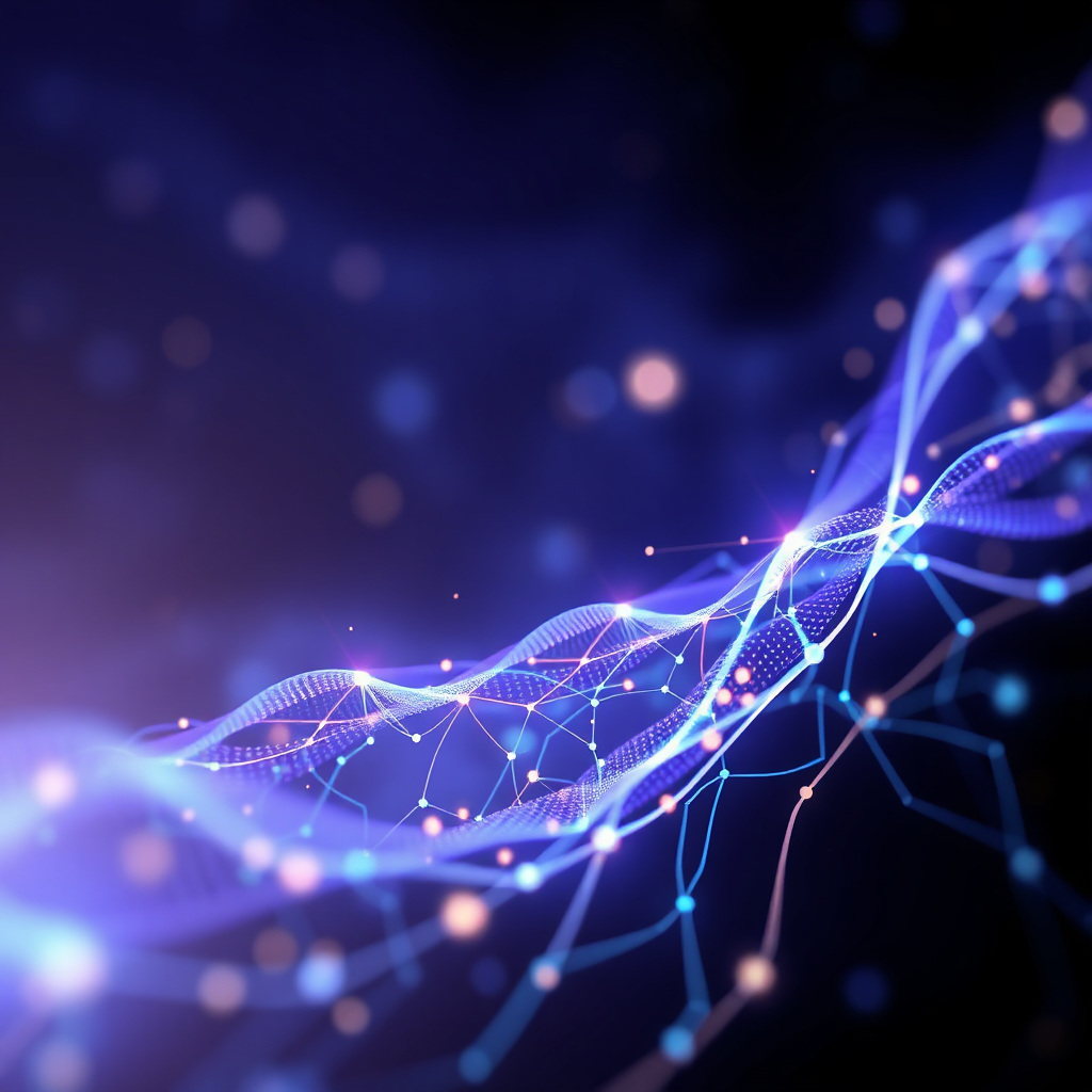 Abstract digital art representing data streams and growth