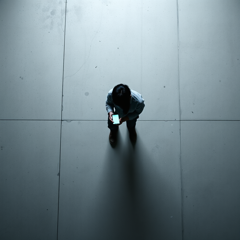 Person isolated on social media