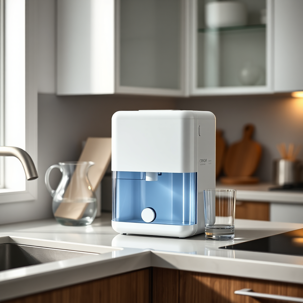 LeveLuk SD501DX ionizer device on a clean countertop with calm lab-wellness atmosphere