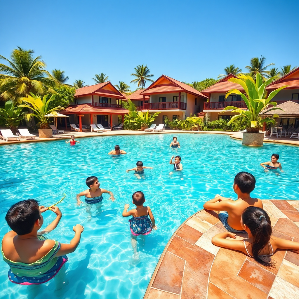 Swimming pool daytime at Milfer Resort in Upper Rizal, Oroquieta City