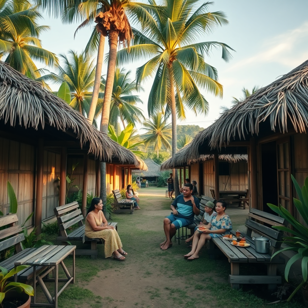 Native cottages at Milfer Resort