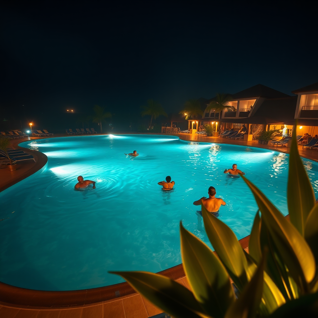 Swimming pool night use with lights at Milfer Resort – Beyond Paradise