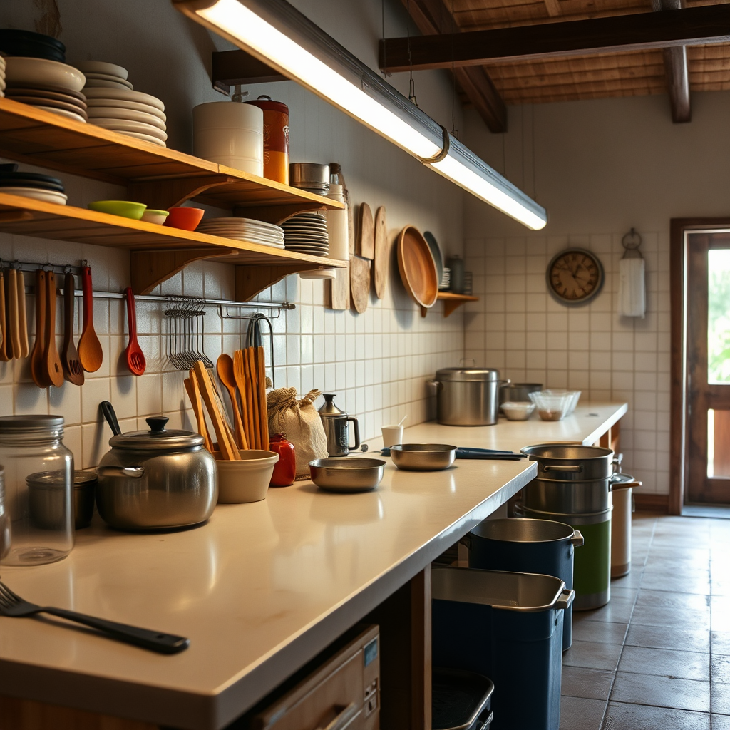 Kitchen area and utensils at Milfer Resort