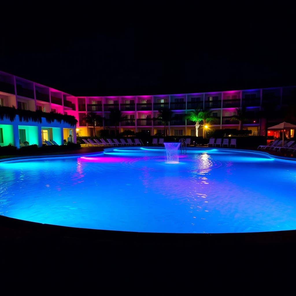 Swimming Pool Night View 1