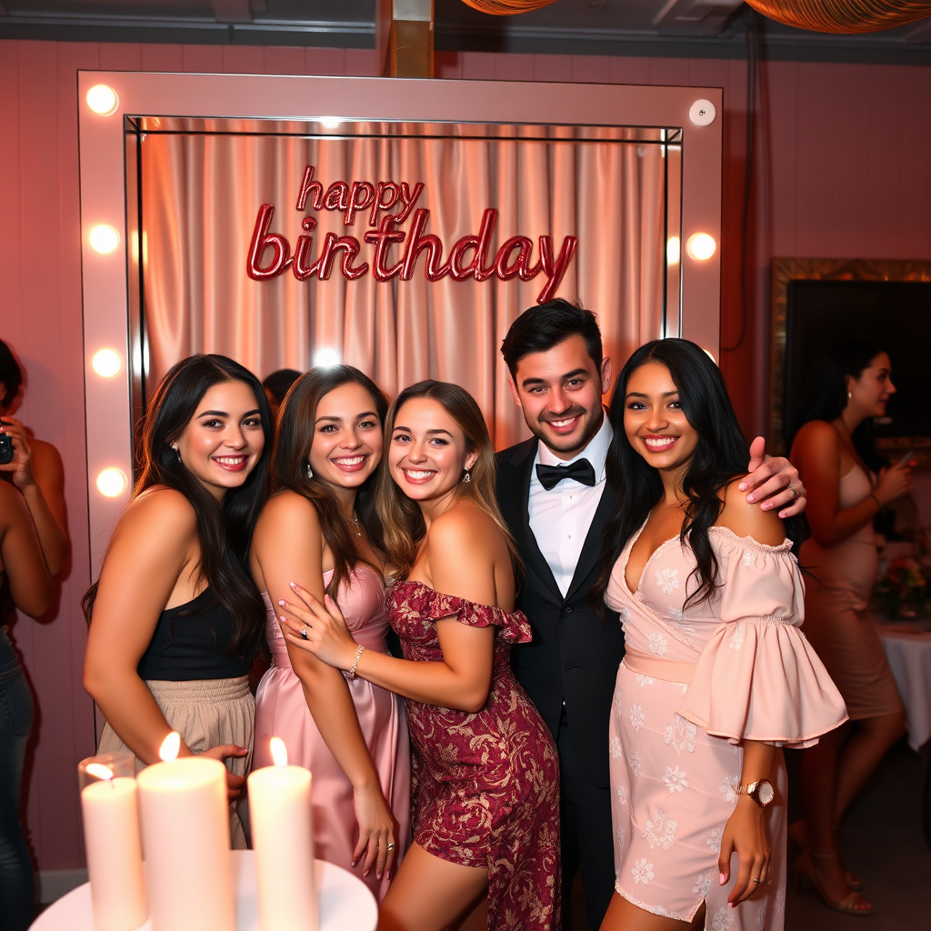 Birthday mirror booth event