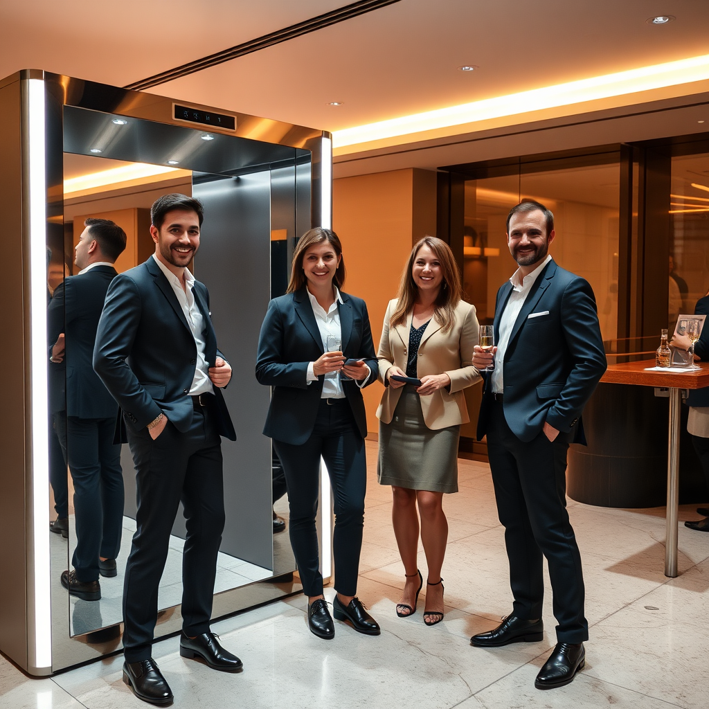 Corporate mirror booth event