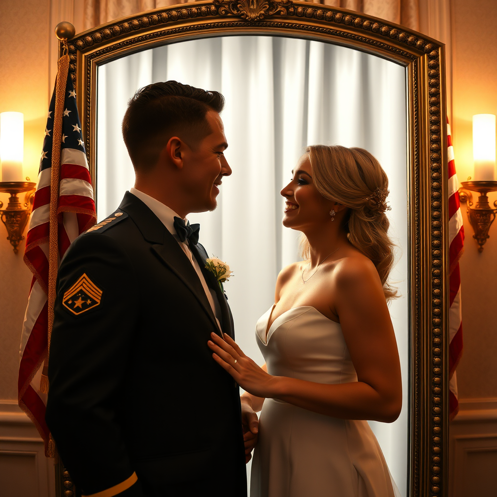 Military or homecoming mirror booth event