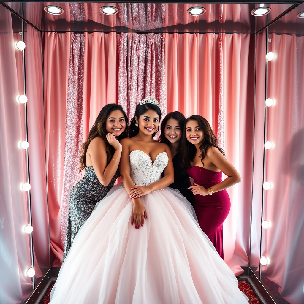 Quinceañera mirror booth photo moment