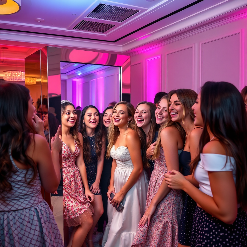 Sweet 16 mirror booth photos