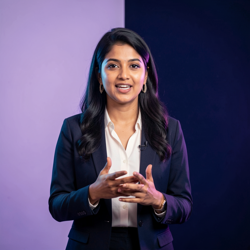 Engaging AI presenter video result