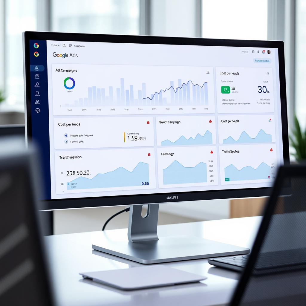 Google Ads dashboard mockup