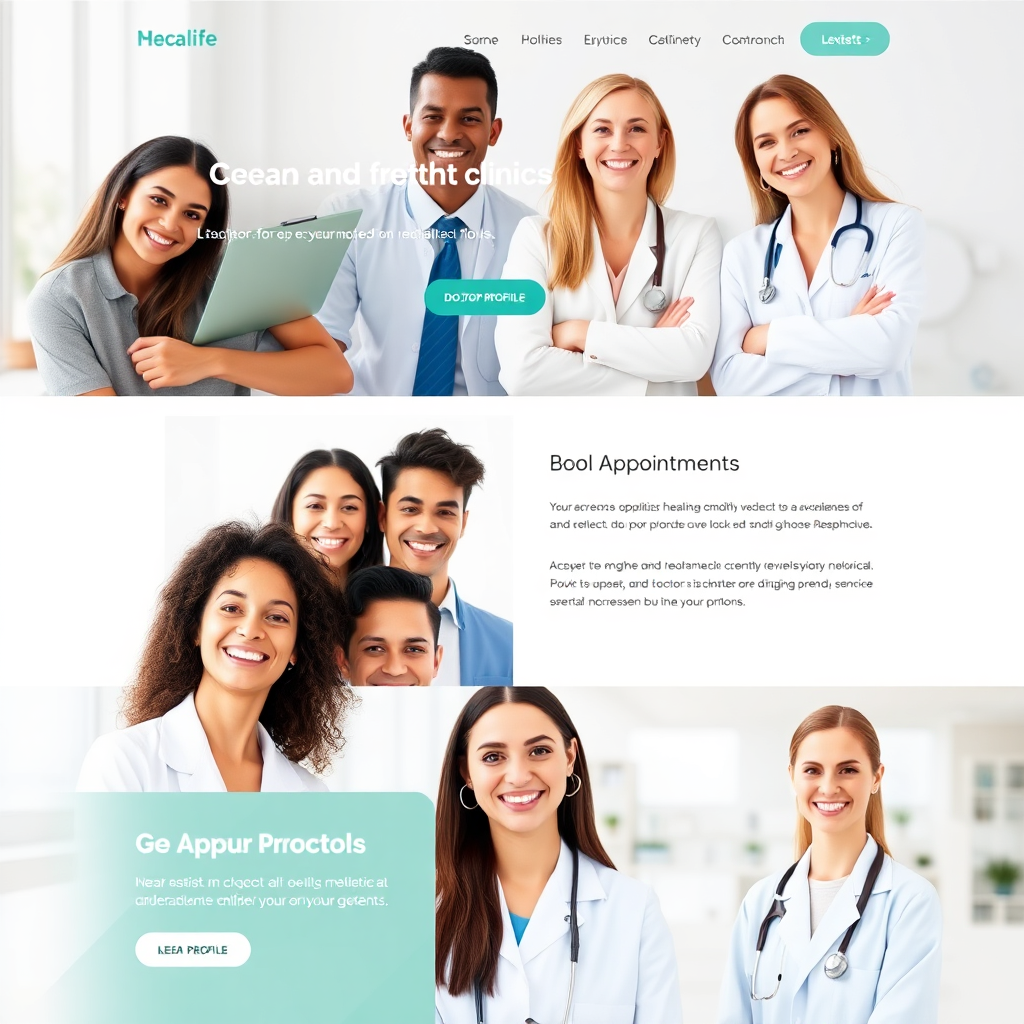Medical clinic website mockup