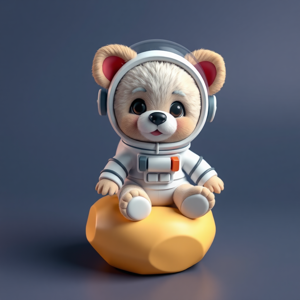 Cute astronaut puppy 3D render
