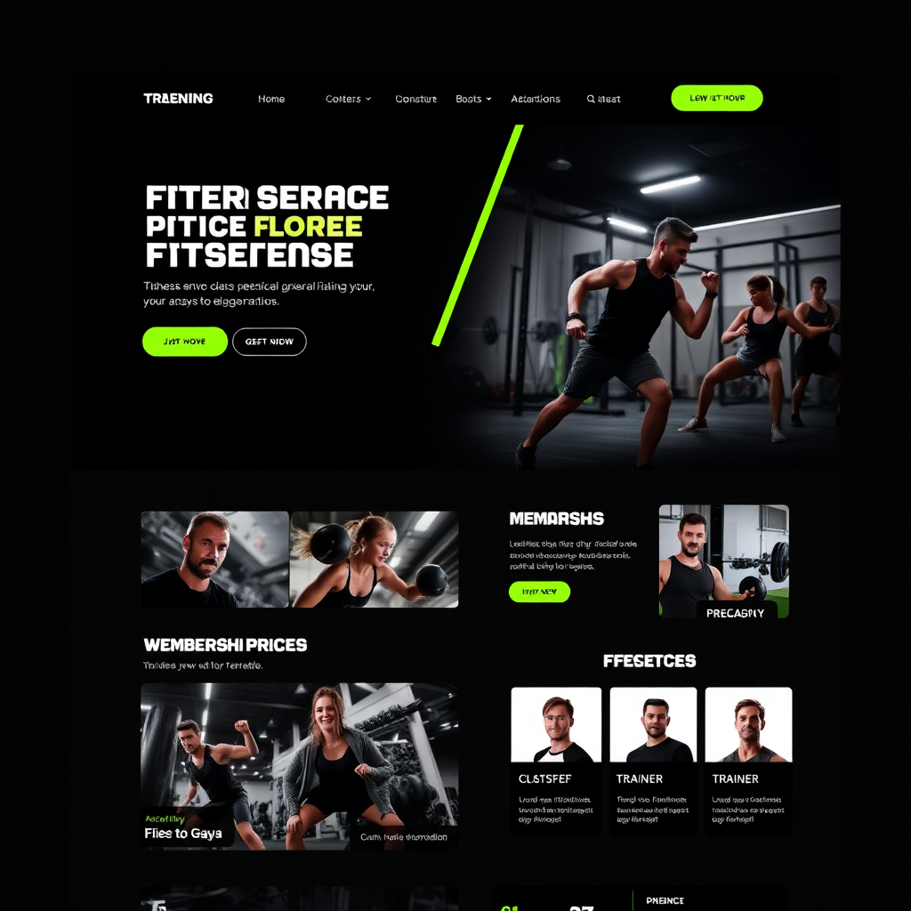 Gym website mockup