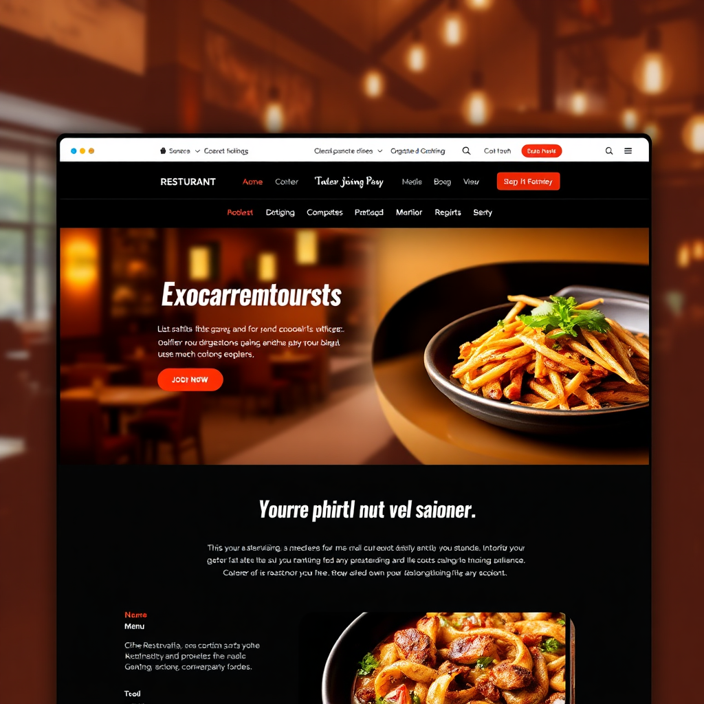 Website for a local restaurant with online ordering
