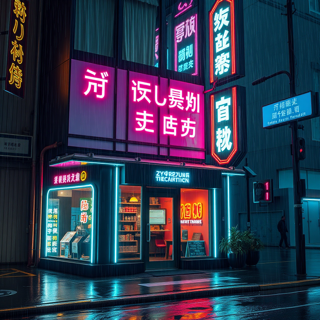 Cyberpunk cyberpunk storefront