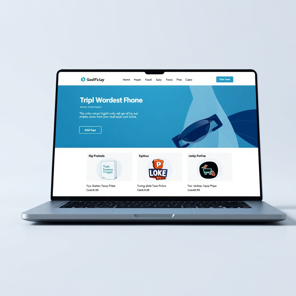 Preview of a ready-made digital product website