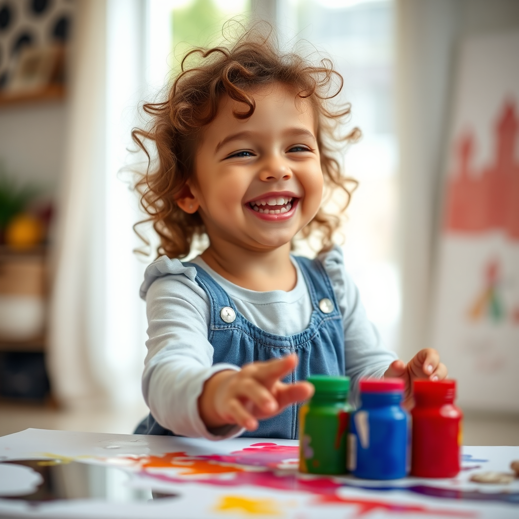 Child painting