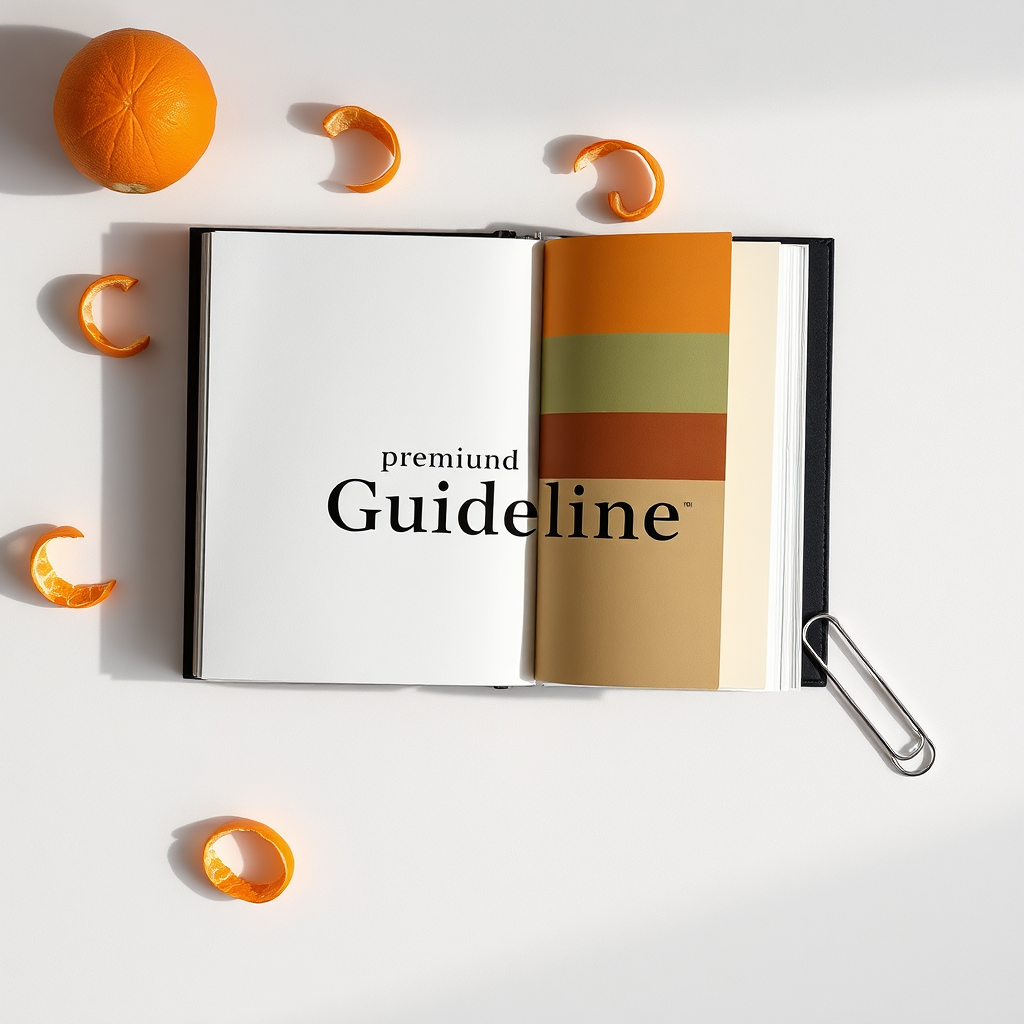 Brand guideline booklet with curated color chips